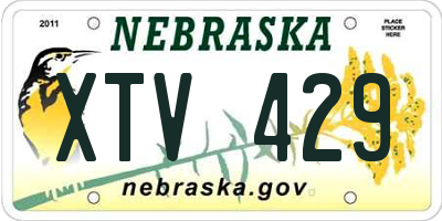 NE license plate XTV429