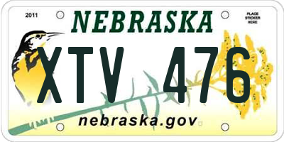 NE license plate XTV476