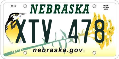 NE license plate XTV478