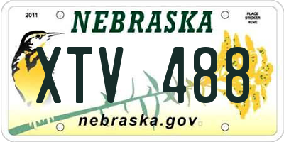 NE license plate XTV488