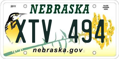 NE license plate XTV494