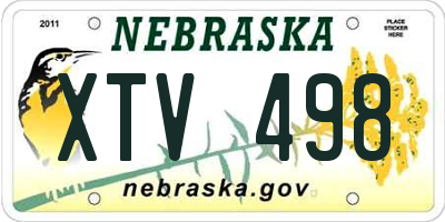 NE license plate XTV498