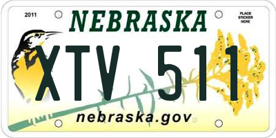 NE license plate XTV511