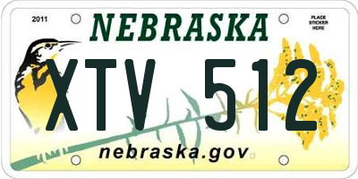 NE license plate XTV512