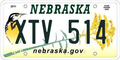 NE license plate XTV514
