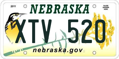NE license plate XTV520