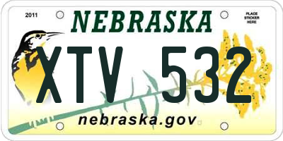 NE license plate XTV532