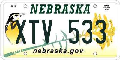 NE license plate XTV533