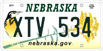 NE license plate XTV534