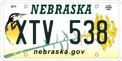 NE license plate XTV538