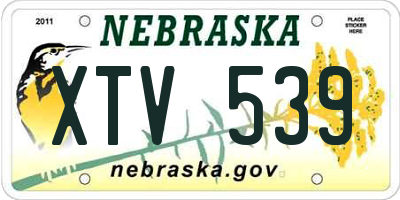NE license plate XTV539