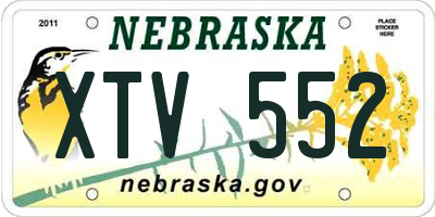 NE license plate XTV552