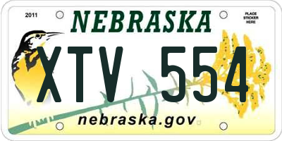 NE license plate XTV554