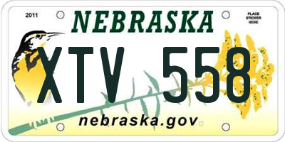 NE license plate XTV558