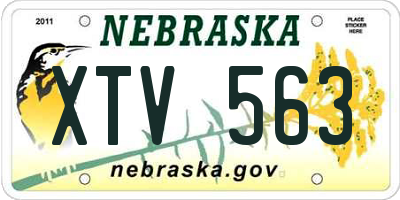 NE license plate XTV563