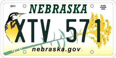 NE license plate XTV571