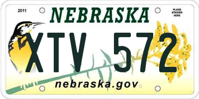 NE license plate XTV572