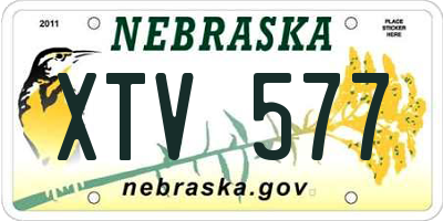 NE license plate XTV577