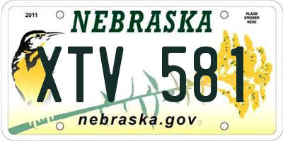 NE license plate XTV581