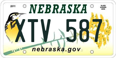 NE license plate XTV587