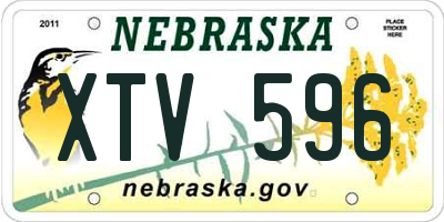 NE license plate XTV596