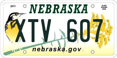 NE license plate XTV607