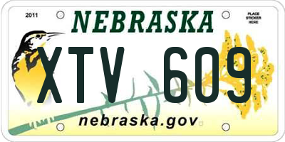 NE license plate XTV609