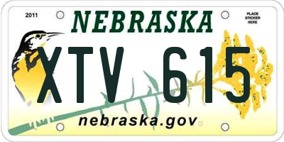 NE license plate XTV615