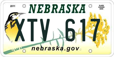 NE license plate XTV617