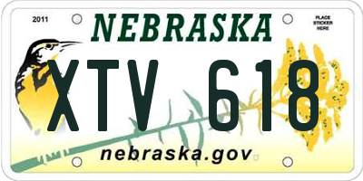 NE license plate XTV618