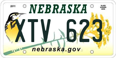 NE license plate XTV623
