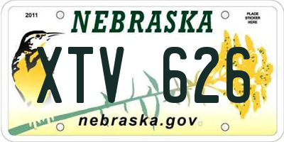 NE license plate XTV626
