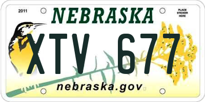 NE license plate XTV677