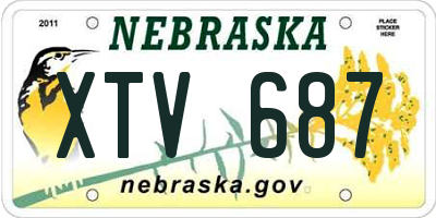 NE license plate XTV687