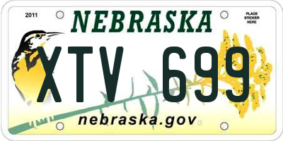 NE license plate XTV699