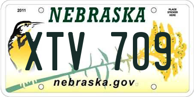 NE license plate XTV709