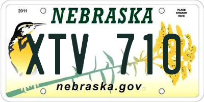 NE license plate XTV710