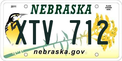 NE license plate XTV712