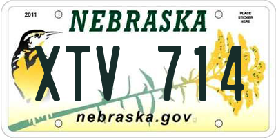 NE license plate XTV714