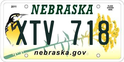 NE license plate XTV718