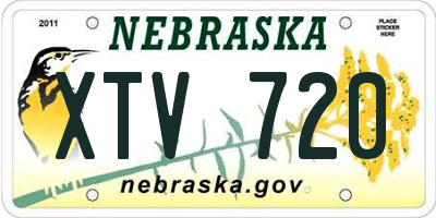 NE license plate XTV720
