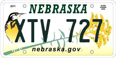 NE license plate XTV727