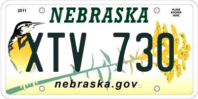 NE license plate XTV730