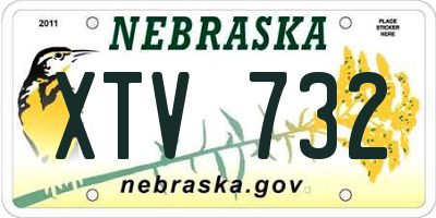 NE license plate XTV732