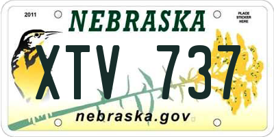 NE license plate XTV737