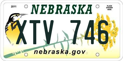 NE license plate XTV746