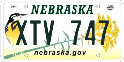 NE license plate XTV747
