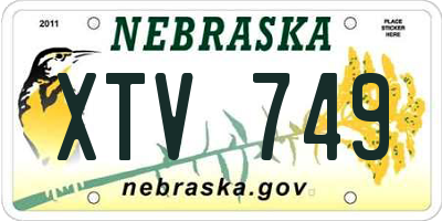 NE license plate XTV749