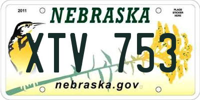 NE license plate XTV753