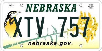 NE license plate XTV757